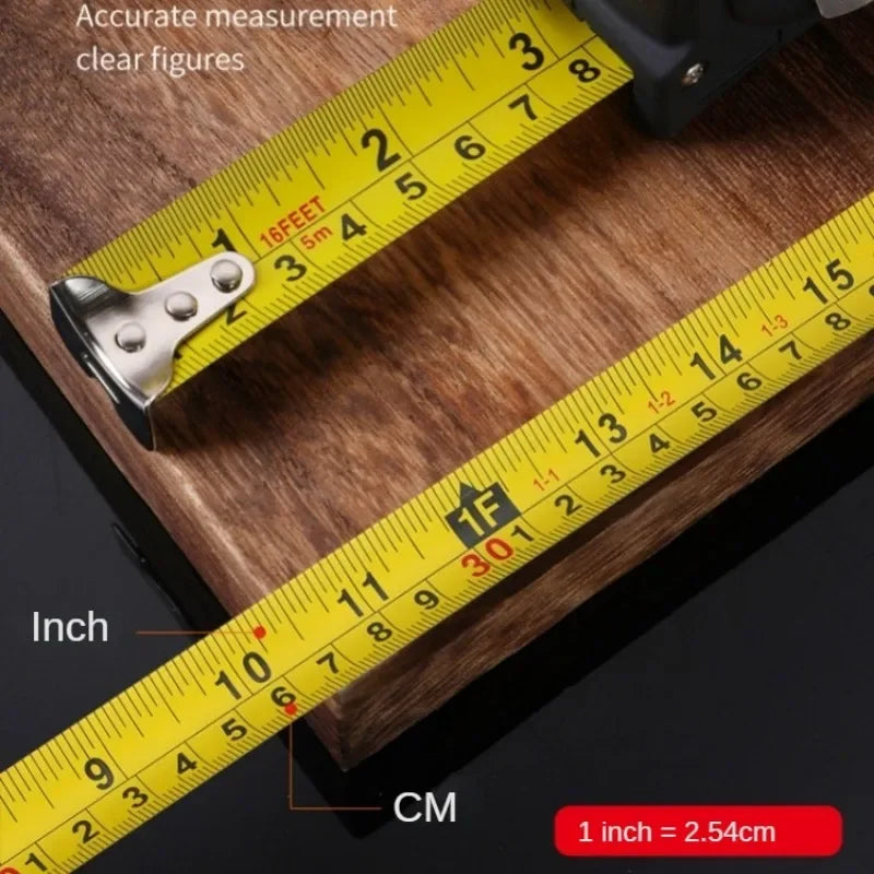 Precise Clear Steel Tape Measure Retractable 3M/5M/7.5M/10M Thickened Rubberized Woodworking Wear-resistant Tool Tape Ruler