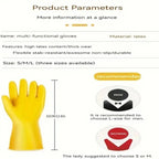 3 pairs Latex Dishwashing Gloves Women's Waterproof Household Kitchen Washing Bowl Washing Clothes Vegetable Cleaning Household