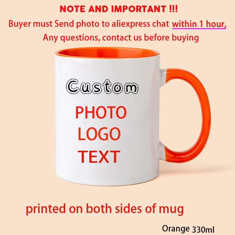 Personalized Photo Mug, Customize Family, Kids, Lovers, Logo, Text, Dog, Cat, Photos Mugs, Tea Milk Cup, Mother's Day Gift