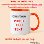 Personalized Photo Mug, Customize Family, Kids, Lovers, Logo, Text, Dog, Cat, Photos Mugs, Tea Milk Cup, Mother's Day Gift