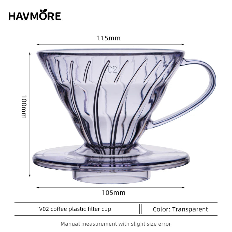 Hot Selling V Shaped 60 Degrees Coffee Maker Set Pour-over Coffee Filter Cup Spiral Hand Filter Cup