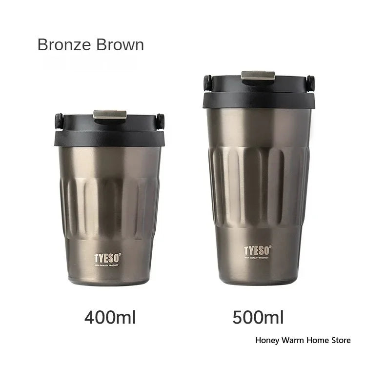 TYESO Vacuum Flasks Thermos Water Bottles 400ml/500ml Stainless Insulated Cup 304 Original Car Tumbler Cold and hot Coffee Mug