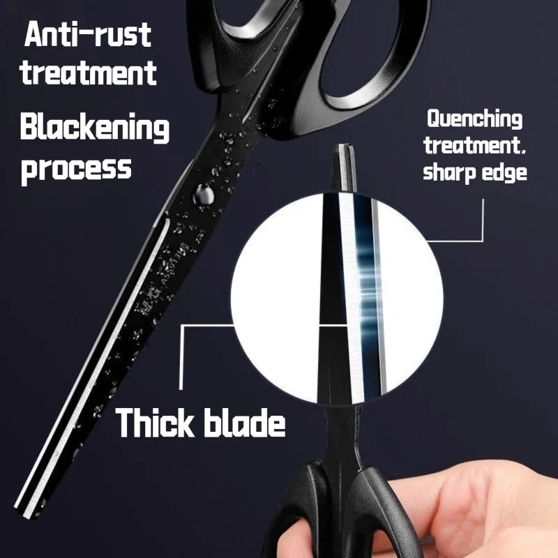 Black Blade Scissors, Sharp Multi-Color Household & Office Small Scissors, Paper Cutting Stationery for Handmade Crafts DIY