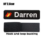 Custom Spain Name Tags Army Blood Number ID Embroidered Patches with Iron on Hook Backing