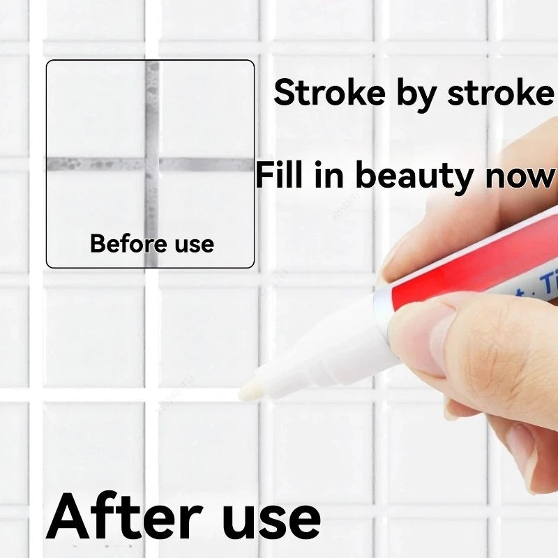 1-6Pcs Grout Pen Waterproof Tile Marker Wall Seam Repair Tool for Bathroom Floor Black White Beige