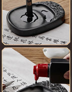 Calligraphy Inkstone Natural Raw Stone Duan Inkstone Chinese Style Brush Writing Painting She Inkstone Vintage Desktop Ornaments
