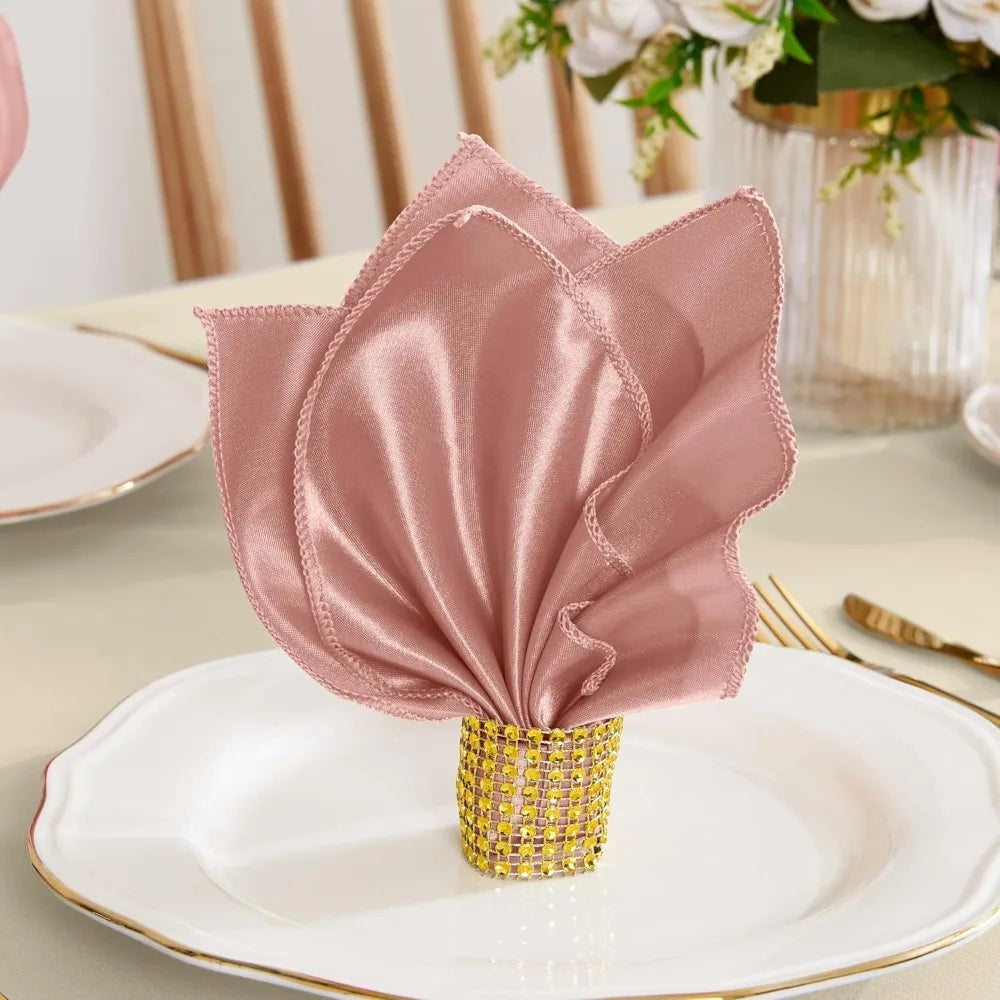 10pcs Wedding Decoration 30x30cm Satin Napkin Soft Reusable Dinner Napkins Washable Table Napkins Event