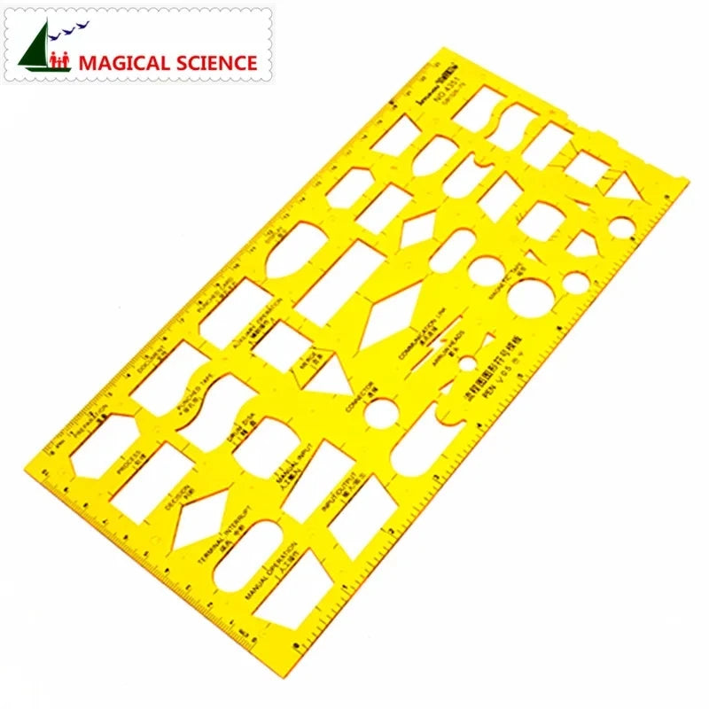 Flowchart Drawing Template K plastic Flexible Professional network flow chart symbols ruler for students JSH4351