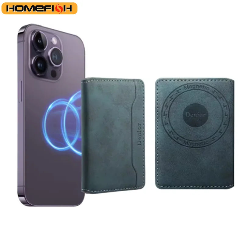 HOMEFISH Artificial leather credit card magnetic elastic wallet(3 card slot)with strong magnetic accessories ID card clip wallet