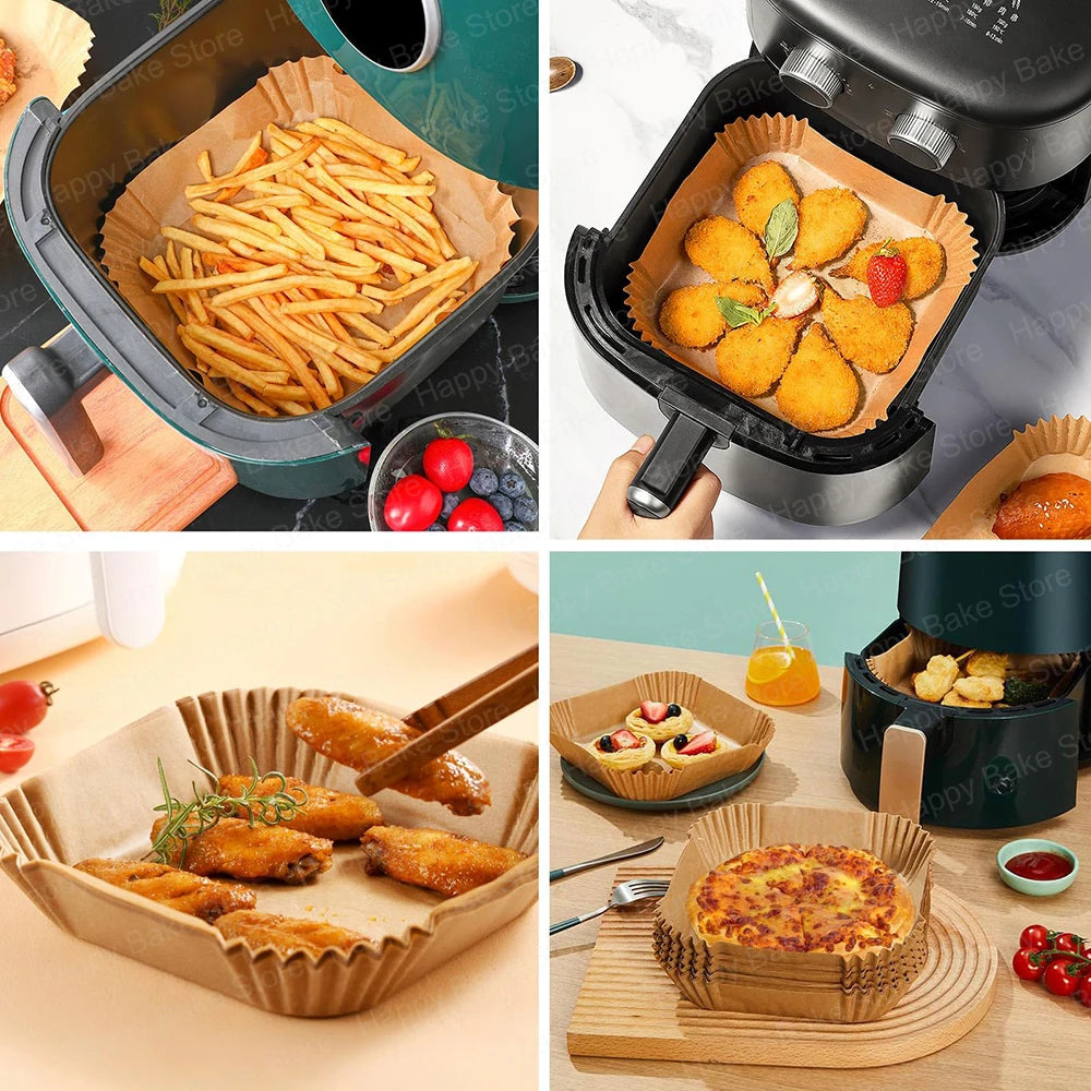Air Fryer Unbleached Perforated Parchment Paper Sheets Mat & Square Baking Paper Liners Tray For Ninja Foodi Grill 5-in-1 AG301