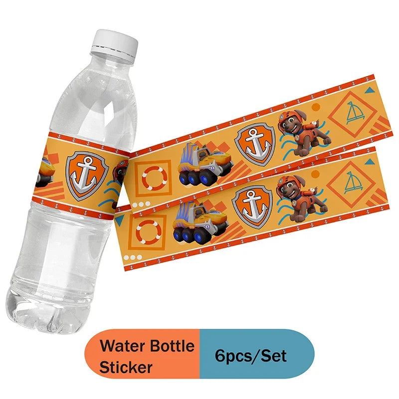 Zuma Paw Patrol Orange Birthday Decorations Cartoon Theme Kid Baby Shower Party Banner Balloon Plate Tablecloth Supplie Toy Gift