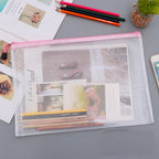 Mesh Zipper Storage Bag Document Bag Waterproof File Pouch Folders School Office Supplies Cosmetic Makeup Bags A3/A4/A5/A6