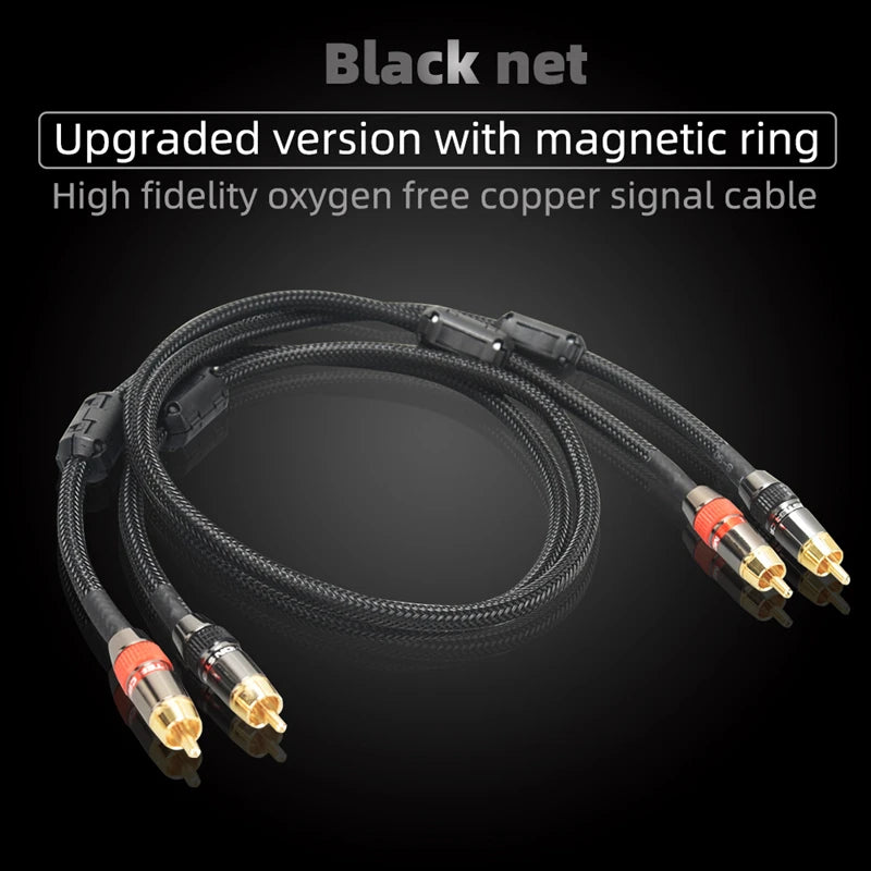 Hi-Fi Fine RCA Cable High Quality 4N OFC HIFI 2RCA-2RCA Male to Male Audio Cable Main Core Independent Shielding One Pair
