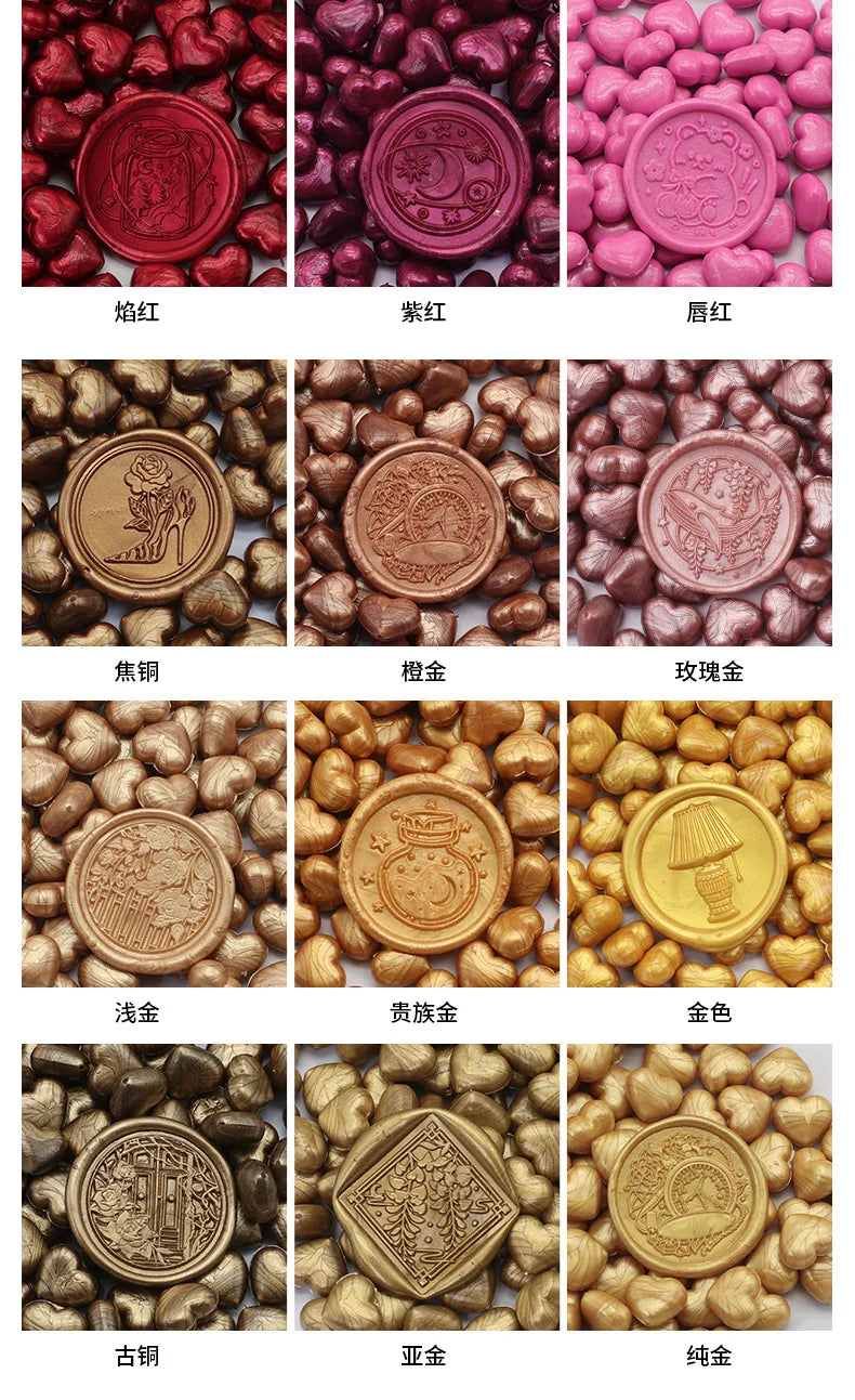 100pcs Heart-Shaped Sealing Wax Beads for Wax Seal Stamp, Great For Embellishment Of Card Envelope, Wedding Invitation