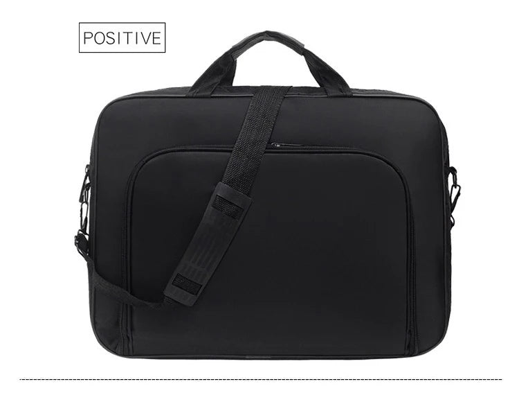 15.6 Inch 17 In Laptop Bag Business Portable Nylon Handbags Laptop Shoulder Briefcase Zipper Anti-theft Shoulder Simple Style