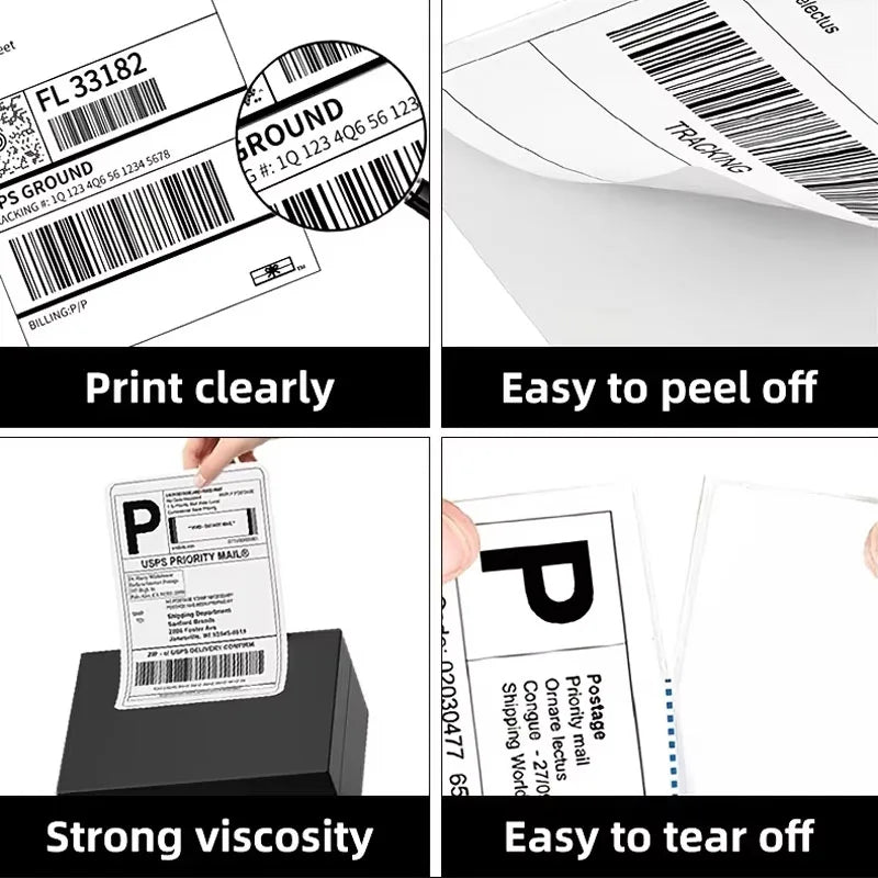 500PCS 100*150mm Thermal Shipping Labels 4x6 Inch For DHL UPS FedEx Self-Adhesive Stickers Stack Roll Papers For Thermal Label