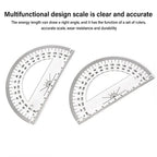 Professional Plastic Set Square Drafting Tools Transparent Angle Protractor Geometry With Handle Scale Ruler School Office
