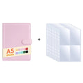 A5 Notebook Photocard Binder with 10 Pockets Sleeves, 6 Ring  PU Leather Binder Loose Leaf Personal Organizer Photo Binder Book