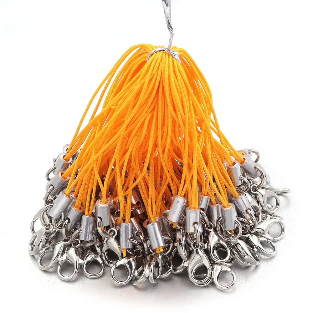 20/100Pcs Lobster Clasp Lanyard Strap Cord Mobile Phone Lanyard Polyester Key Chain Cords Charms Keyring For DIY Jewelry Making