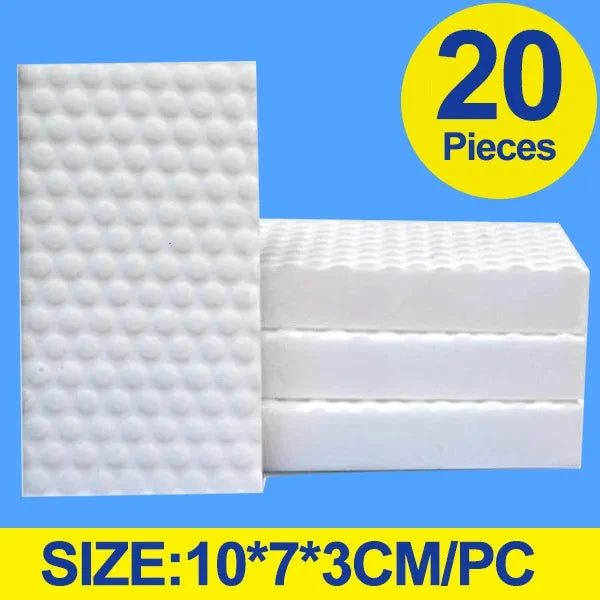 20 40 Pcs Melamine Sponge Compressed Magic Shoes Kitchen Office Bathroom Multi-function Cleaning Tools Double Compression Sponge