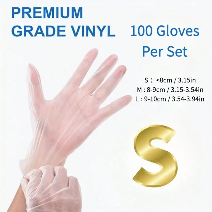 100pcs Transparent disposable latex gloves, suitable for kitchens, bathrooms, pet care, beauty, hair care and hotels, etc