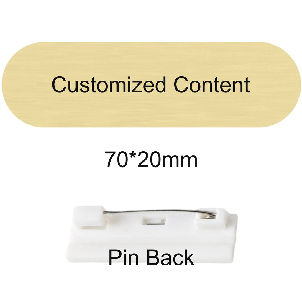 Customized Brooch Pin Personalize Engrave Your Text Logo Business ID Plate Copper Letterbox Mailbox Tag Name Badges