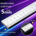 5mm Thick Stainless Steel Ruler | Tempered Car Safety & Measuring Tool | Multi-Purpose Heavy Duty Scale