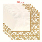 20/100Pcs,  Golden Printing Napkins, Cocktail Tissue, Wedding Tableware Decoration, Cleaning Supplies, Christmas Party Supplies
