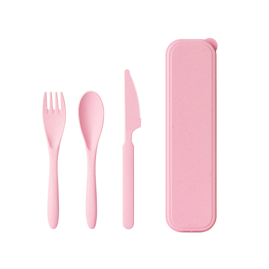 3Pcs/set Wheat Straw Dinnerware Set Portable Tableware Knife Fork Spoon Eco-Friendly Travel Cutlery  Utensil Box Chopsticks
