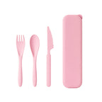 3Pcs/set Wheat Straw Dinnerware Set Portable Tableware Knife Fork Spoon Eco-Friendly Travel Cutlery  Utensil Box Chopsticks