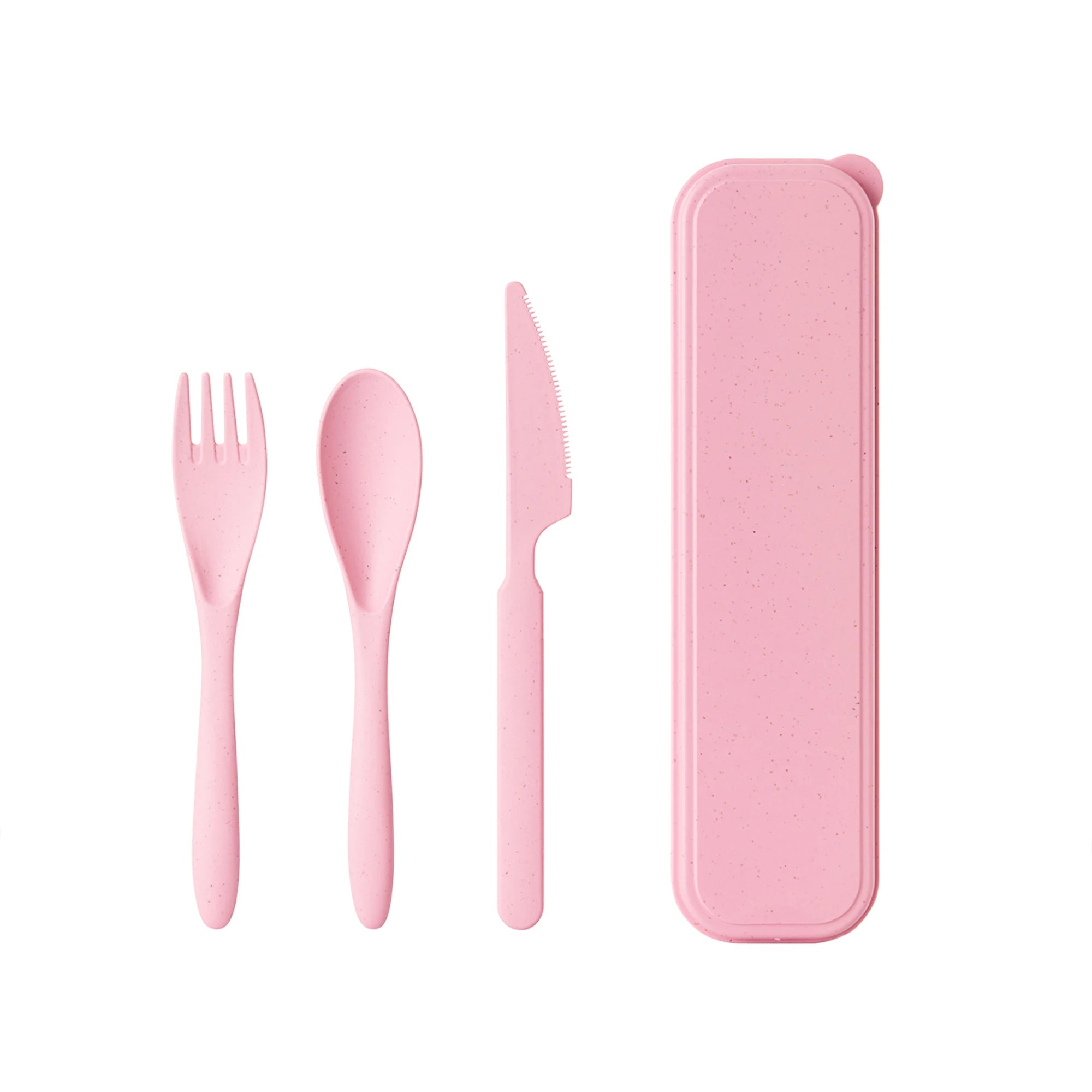 3Pcs/set Wheat Straw Dinnerware Set Portable Tableware Knife Fork Spoon Eco-Friendly Travel Cutlery  Utensil Box Chopsticks
