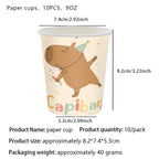 Capybara Party Theme Decoration Capybara Birthday Napkins Tablecloth Cup Plate Baby Shower Capybara Birthday Girl Party Favor