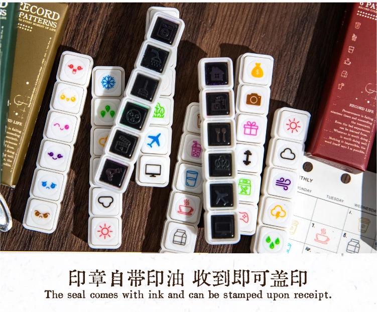 TIANZI 6 Pcs Cartoon Color Teacher Seals Commendation Award Seal Evaluation Stamp Stationery Scrapbook Supplies for Classroom