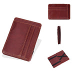 Business Thin Multi-Functional Short Bifold Card Holder Simple Elastic Nylon Belt Multi-Slot Wallet