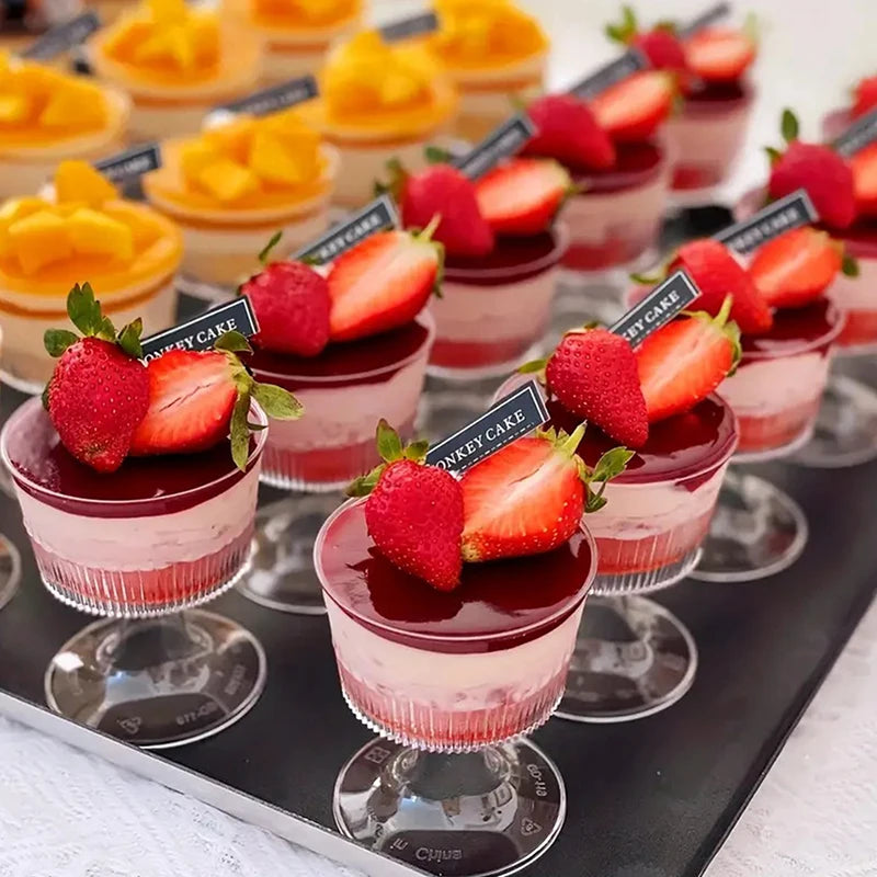 10Pcs Disposable Plastic Dessert Cup Ice Cream Cup Small Wine Cup Perfect For Fruit Ice Cream Pudding Wedding Party Decoration