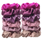 12/8pcs Premium Satin Large Intestine Hair Bands for Women Hundreds of Fabric Rubber Bands Hair Accessories