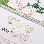 Special-shaped Paper Clip Golden Creative Cute Cartoon Paper Clips Metal Shape Gold Color Bookmark Stationery Office Paperpins