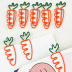 10pcs Funny Carrot Paper Clips Realistic Vegetable Shaped Baked Paint Metal Note Clips Office School Supplies