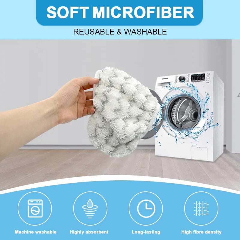 2pcs Reusable Microfiber Mop Pads for Swiffer Sweeper XL Dry Sweeping Wet Mop Cloths Replacement Sweeping Mopping Pad Refill