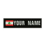 Lebanese Flag Lebanon 10X2.5cm Embroidery Custom Name Text Patch Stripes Badge Iron On Or  Patches