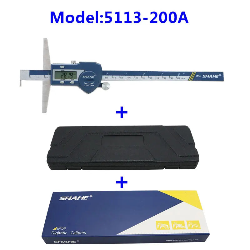 SHAHE 150/200/300mm Electronic Ruler Digital Depth Vernier Caliper Micrometro Depth Gauge Measuring Tools