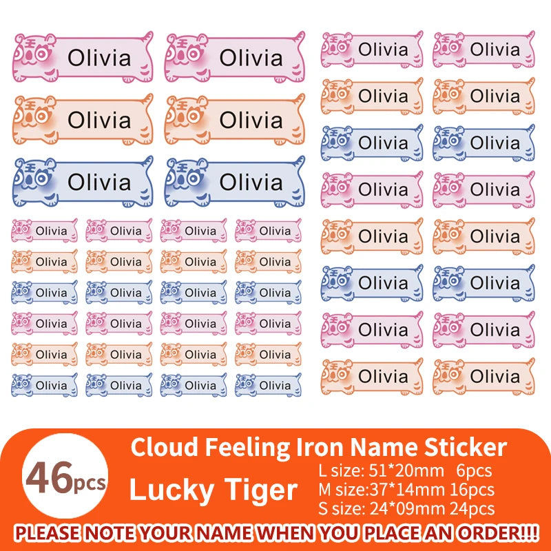 Multi Style Personalized Embroidery Name Sticker Clothes Label Decals Washable Iron On Tags Children Uniform Stickers Custom