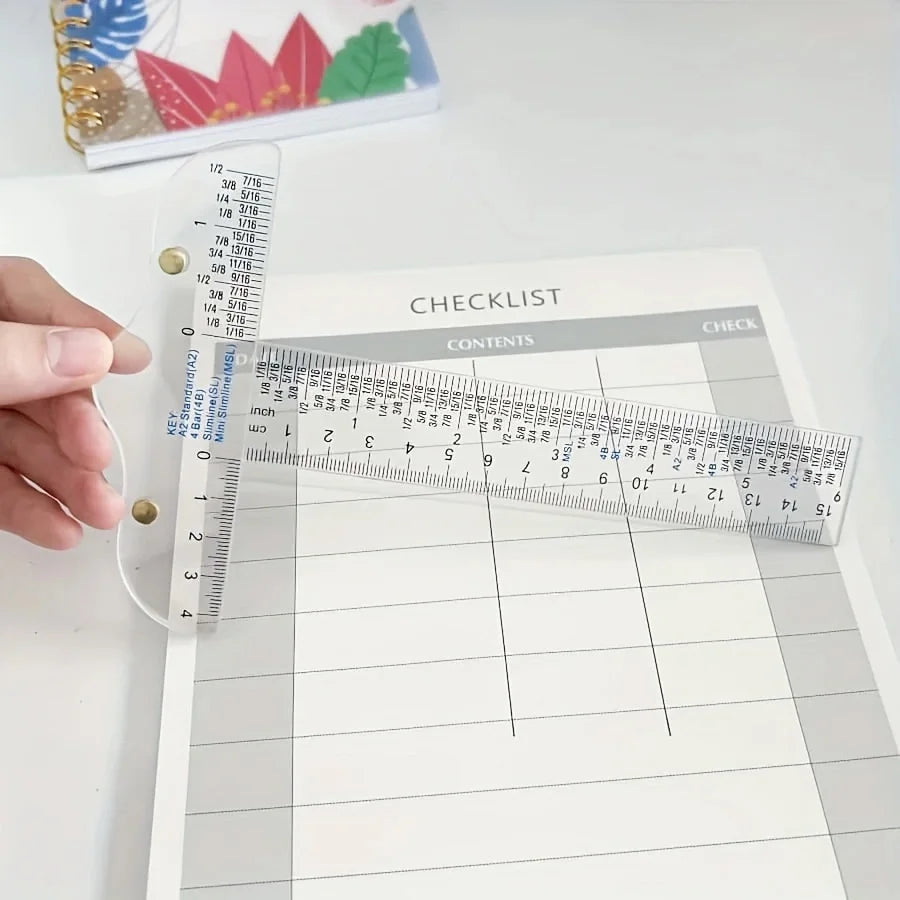 1pc Acrylic Double Scale T Ruler, DIY Manual Measurement Reference Ruler Multi-Function Drawing Tool