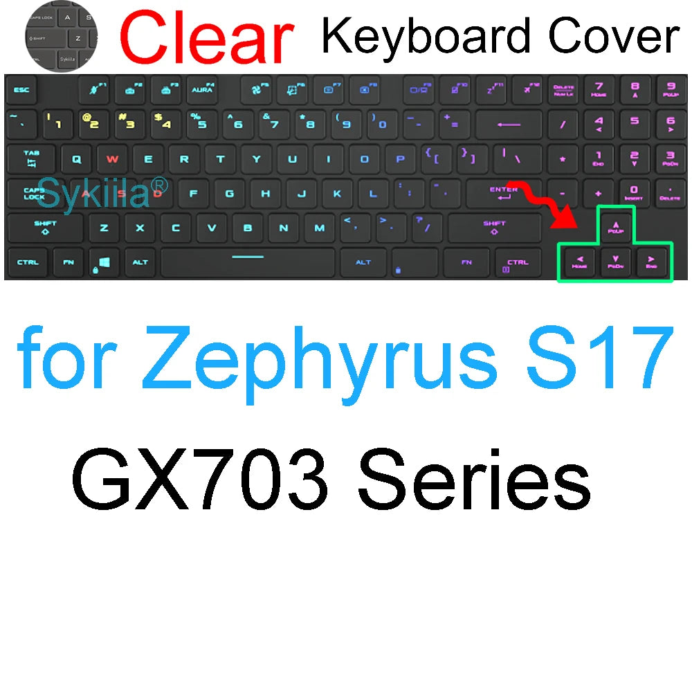 Keyboard Cover for ROG Zephyrus G14 G15 G16 M15 M16 S15 S17 G M S Duo GU605 GA605 GA503 GA403 Silicone Protector Skin Case