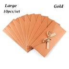 10 Pcs/set Envelope Pearlescent Paper Bow Thicken Ribbon Retro Creative Color Stationery Wedding Invited Gift High Quality