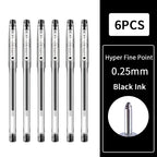 Hyper Fine Point，0.25mm,0.3mm,0.4mm，Gel Ink Pen， Black Ink,Smooth Writing for Teachers Office & School Supplies