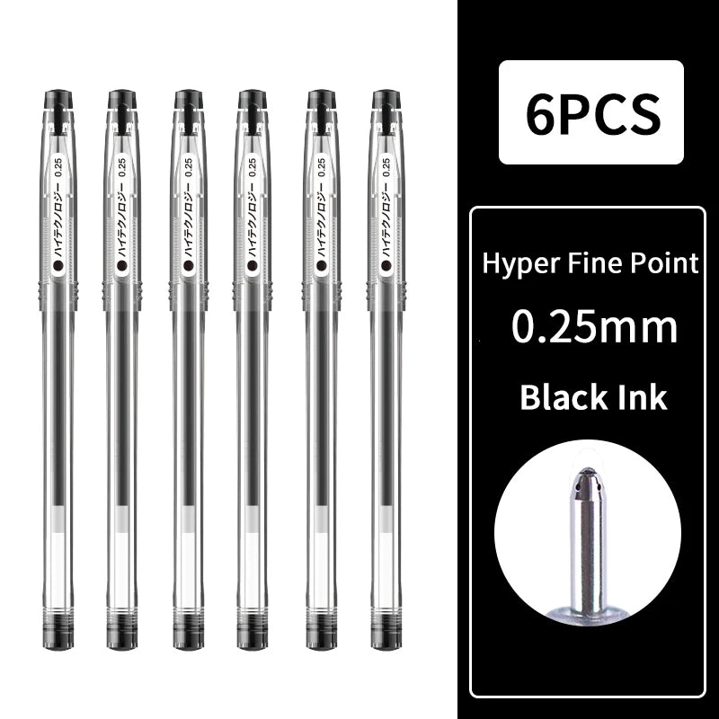 Hyper Fine Point，0.25mm,0.3mm,0.4mm，Gel Ink Pen， Black Ink,Smooth Writing for Teachers Office & School Supplies