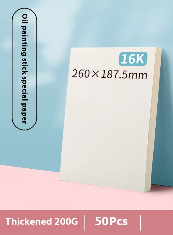 10/50 Sheets A4 Heavy Color Oil Painting Stick Special Paper Square 16k/32k Thickened 300g Soft Crayon Art Sketch Blank Paper
