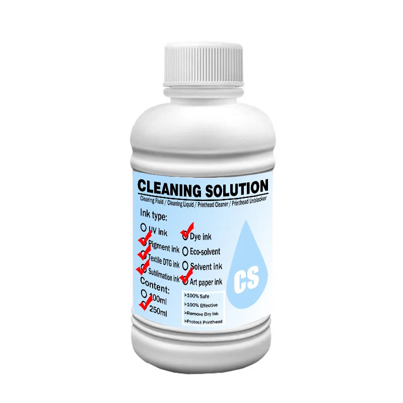 100ML Power Cleaning Liquid Inkjet Printer Head Cleaning Kit Suit Dye Pigment Sublimation Ink For Epson/HP/Canon/Brother Printer