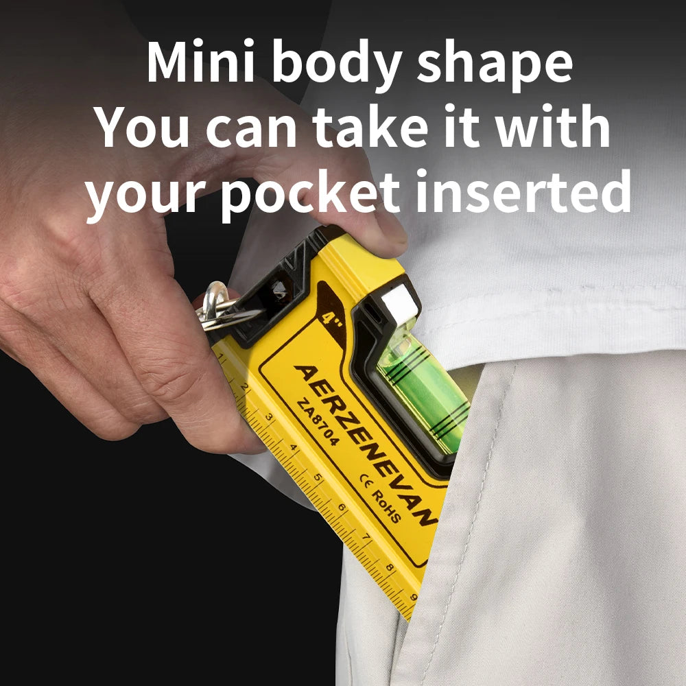 Mini Magnetic Level Gauge - High Precision Portable Horizontal & Vertical Metric Ruler Protractor for Home Use